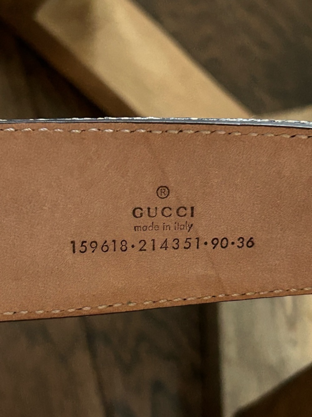 Gucci Monogram Belt with Red Leather and Gold Buckle - Picture 5 of 12